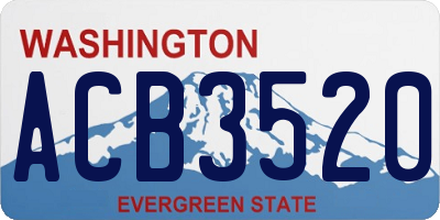 WA license plate ACB3520