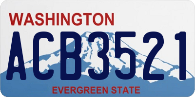WA license plate ACB3521