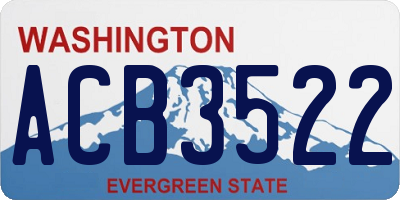 WA license plate ACB3522
