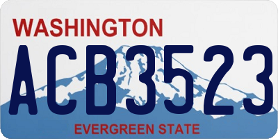 WA license plate ACB3523