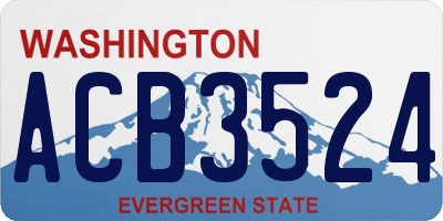 WA license plate ACB3524