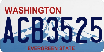 WA license plate ACB3525