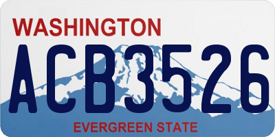WA license plate ACB3526
