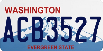 WA license plate ACB3527