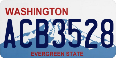 WA license plate ACB3528