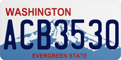 WA license plate ACB3530