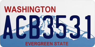 WA license plate ACB3531