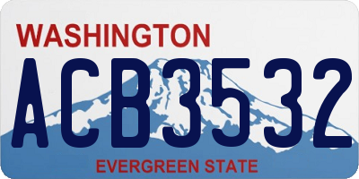 WA license plate ACB3532