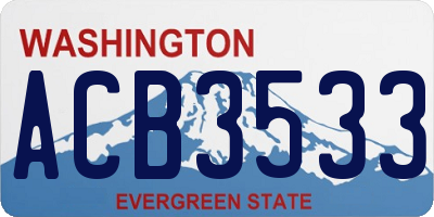 WA license plate ACB3533