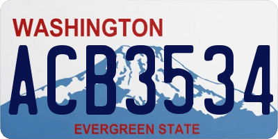 WA license plate ACB3534