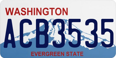 WA license plate ACB3535