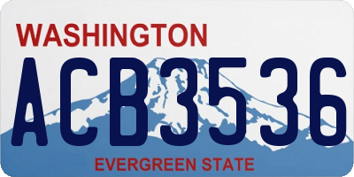 WA license plate ACB3536