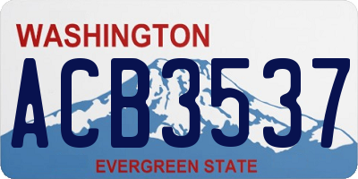 WA license plate ACB3537