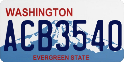 WA license plate ACB3540