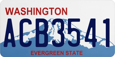 WA license plate ACB3541