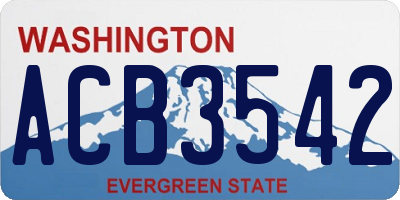 WA license plate ACB3542