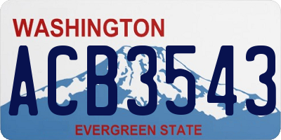 WA license plate ACB3543