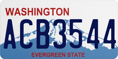 WA license plate ACB3544