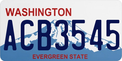 WA license plate ACB3545