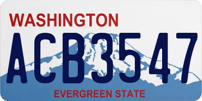 WA license plate ACB3547