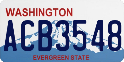 WA license plate ACB3548