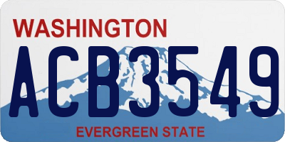 WA license plate ACB3549