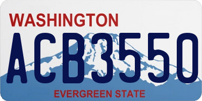 WA license plate ACB3550