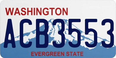 WA license plate ACB3553