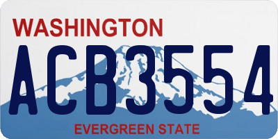 WA license plate ACB3554
