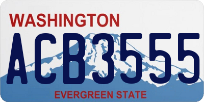 WA license plate ACB3555