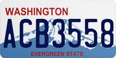 WA license plate ACB3558