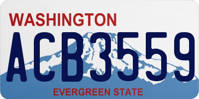 WA license plate ACB3559