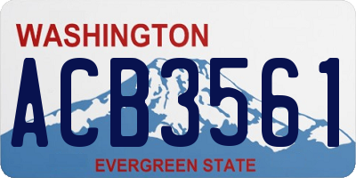 WA license plate ACB3561
