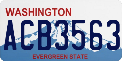 WA license plate ACB3563