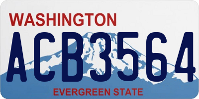 WA license plate ACB3564