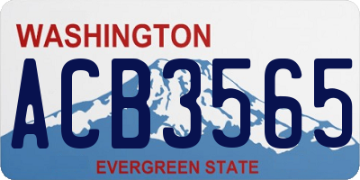 WA license plate ACB3565