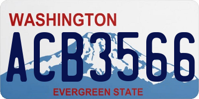 WA license plate ACB3566