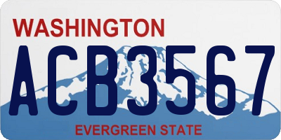 WA license plate ACB3567
