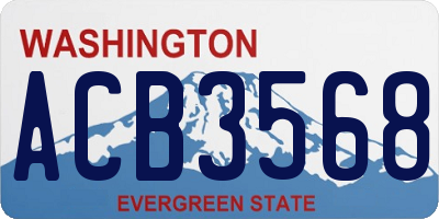 WA license plate ACB3568