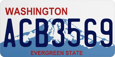 WA license plate ACB3569