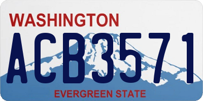 WA license plate ACB3571