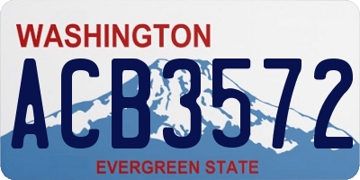WA license plate ACB3572
