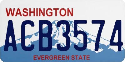 WA license plate ACB3574