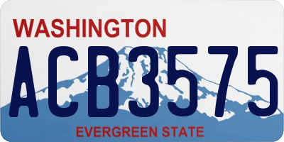 WA license plate ACB3575