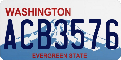 WA license plate ACB3576