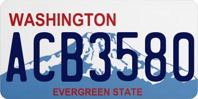 WA license plate ACB3580