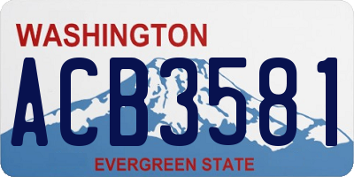 WA license plate ACB3581