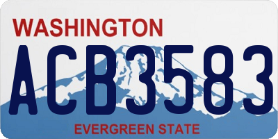 WA license plate ACB3583