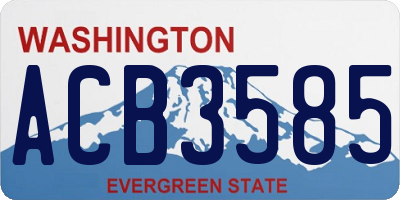 WA license plate ACB3585