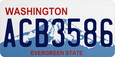WA license plate ACB3586